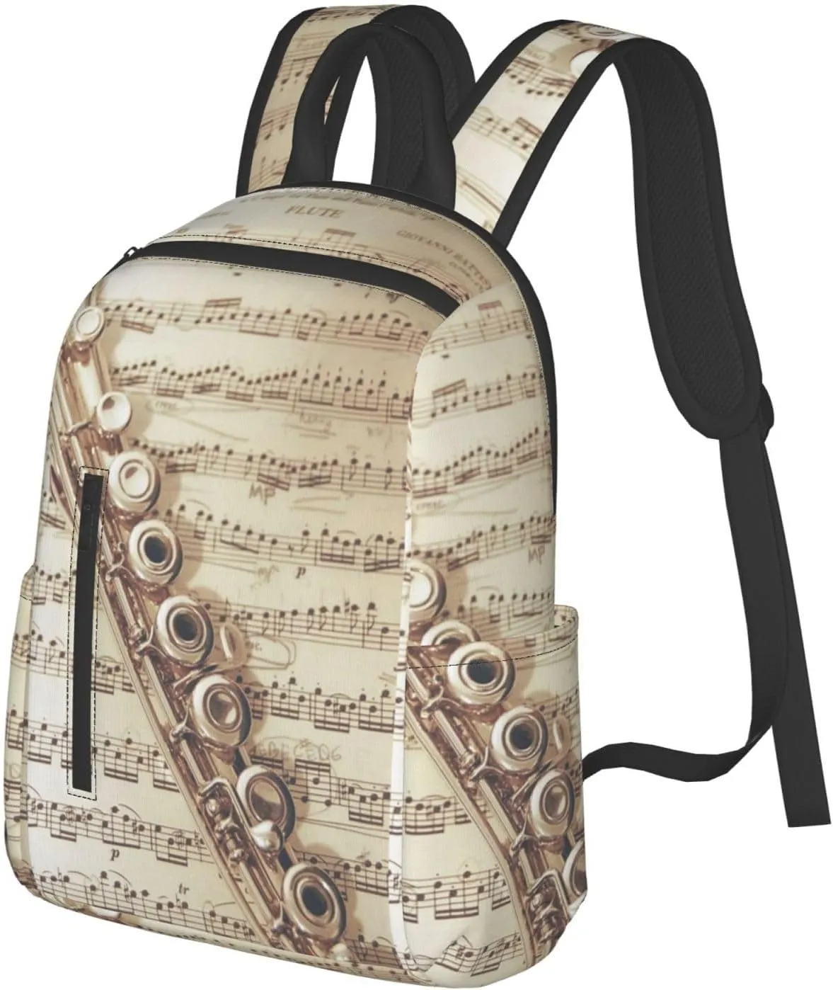 Flute Music backpack bookbags casual laptop lightweight bag travel laptop daypack