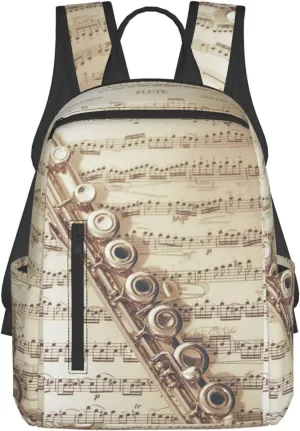 Flute Music backpack bookbags casual laptop lightweight bag travel laptop daypack