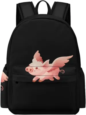 Flying Pigs Unisex Laptop Backpack Lightweight Shoulder Bag Travel Daypack