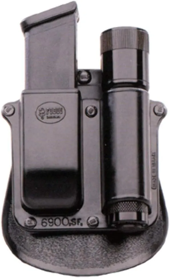 Fobus Paddle Combo Mag Pouch/Lightr SF6900 Any 1" diameter flashlight & Glock/ H&K 9/40 Mags