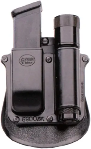 Fobus Paddle Combo Mag Pouch/Lightr SF6900 Any 1" diameter flashlight & Glock/ H&K 9/40 Mags