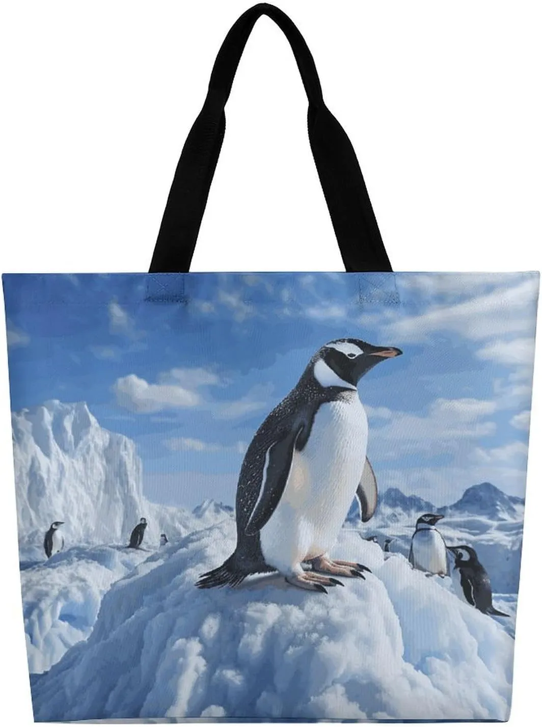 Foldable Grocery Bag Reusable Shopping Bag Blue Peacock Tote Bag Casual Handbags for Work Shopping