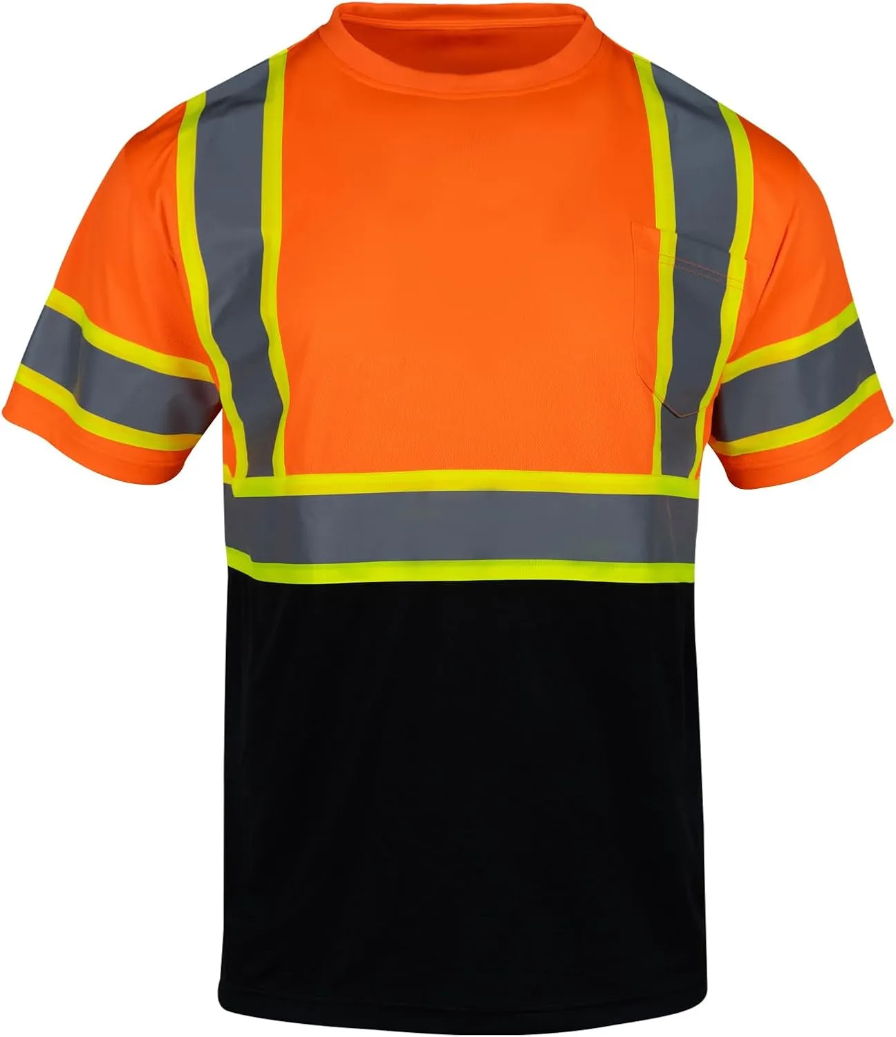 FONIRRA 3 Pack Safety Reflective High Visibility Shirt for Men Hi Vis Construction Work Shirts with Short Sleeves