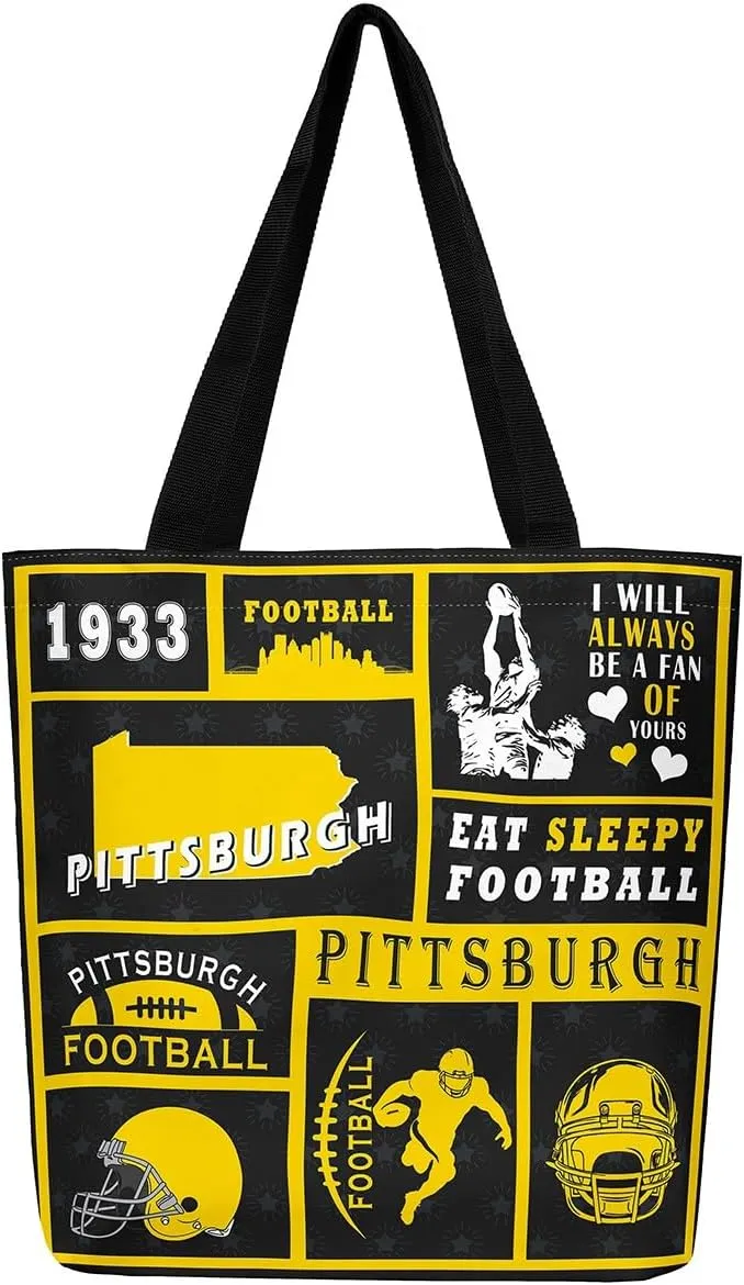 Football Canvas Bag for Kids Boys Girls,Rugby Canvas Tote Bag for Football Fan