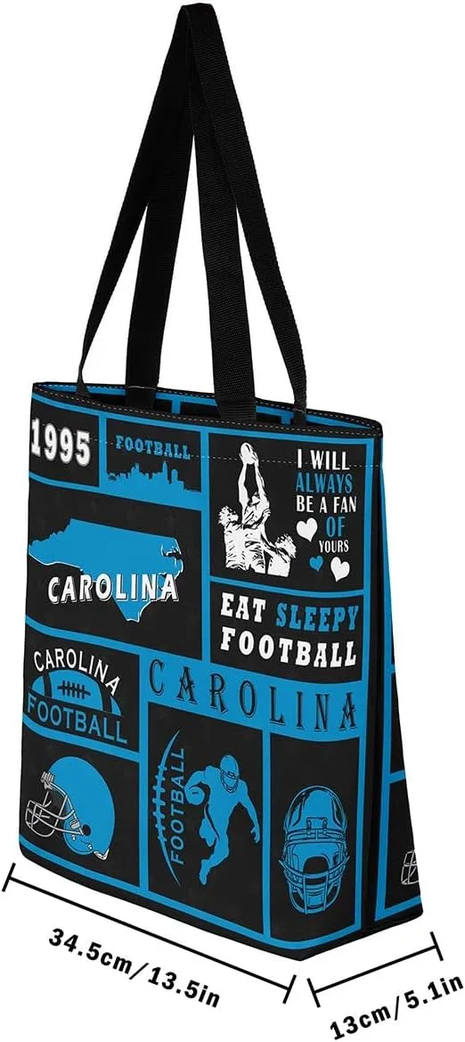 Football Canvas Bag for Kids Boys Girls,Rugby Canvas Tote Bag for Football Fan