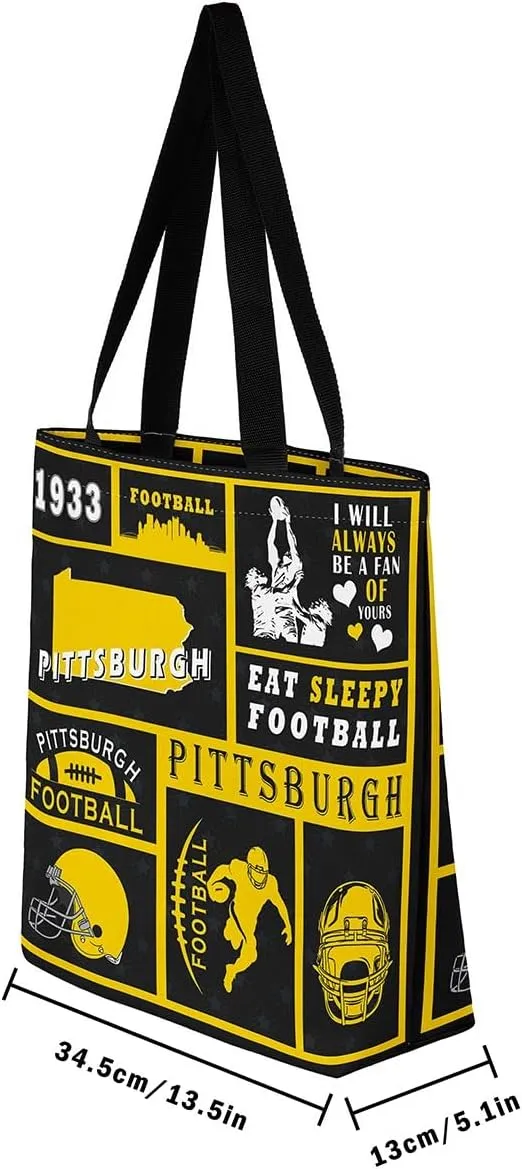 Football Canvas Bag for Kids Boys Girls,Rugby Canvas Tote Bag for Football Fan