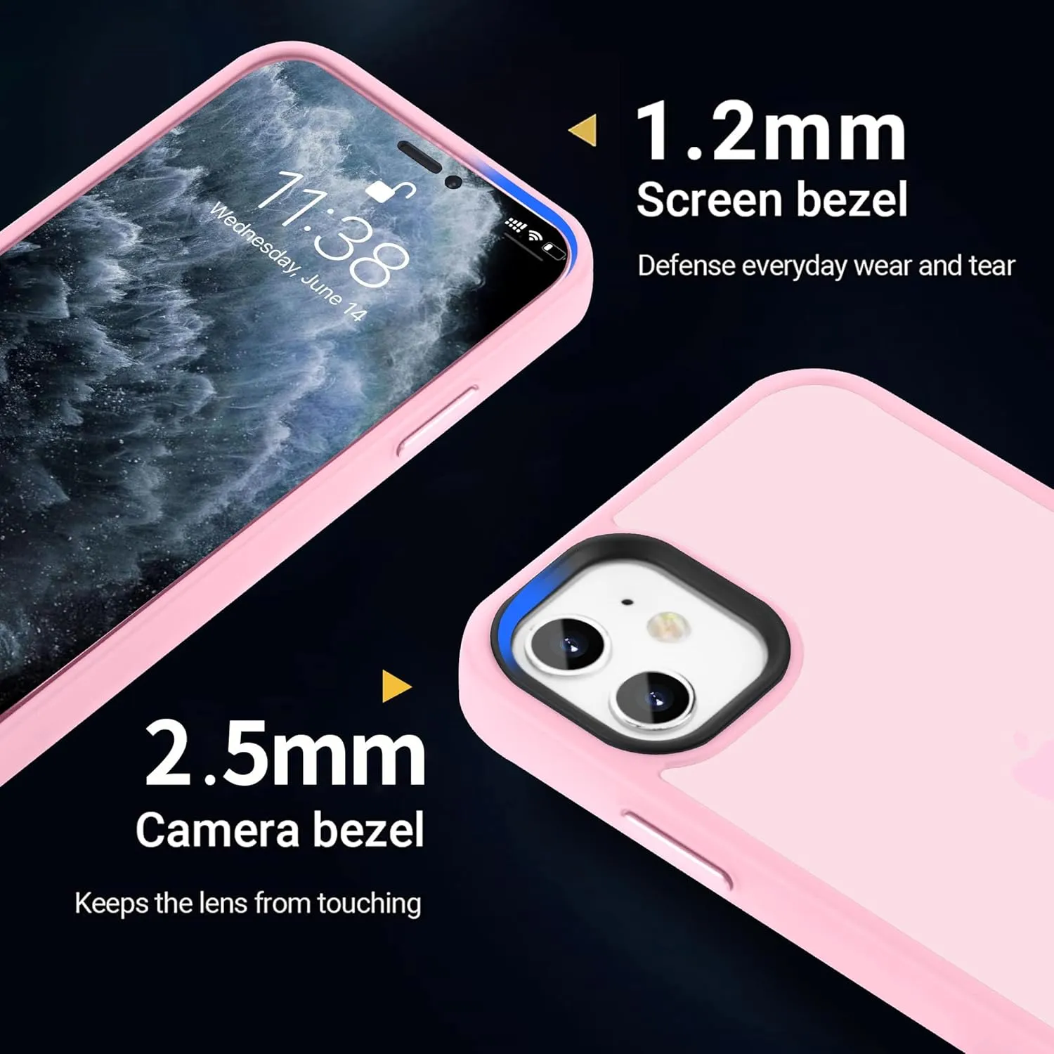 for iPhone 11 Case, Shockproof, Military Grade Drop Protection, for iPhone 11 6.1'', Matte Pink