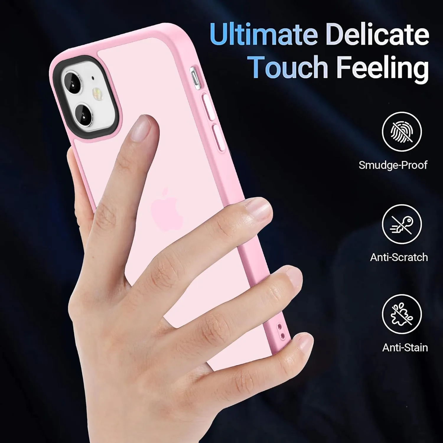 for iPhone 11 Case, Shockproof, Military Grade Drop Protection, for iPhone 11 6.1'', Matte Pink