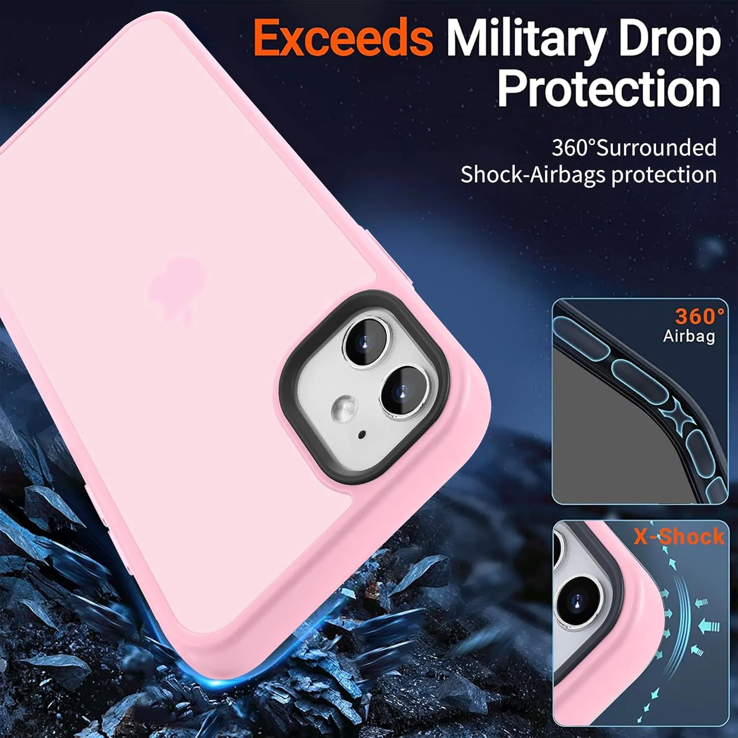 for iPhone 11 Case, Shockproof, Military Grade Drop Protection, for iPhone 11 6.1'', Matte Pink