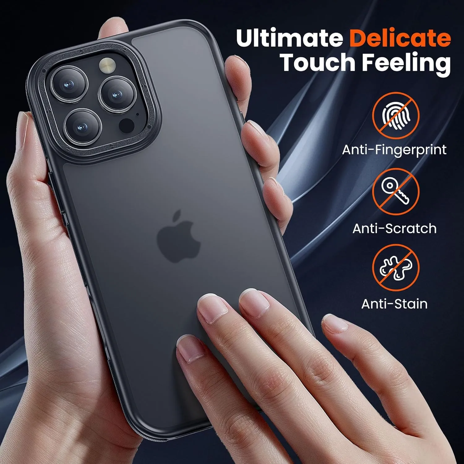 for iPhone 16 Pro Max Phone Case, Shockproof for iPhone 16 Pro Max Case, Military Grade Drop Protection, Protective Hard Back Slim Translucent Cover,Black Bumper
