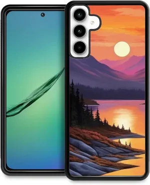 for Samsung Galaxy A35 5G Case, Sunset Forest River Pattern Graphic Design Girl Boy Soft Silicone Hard Acrylic Shock Protection for Samsung Galaxy A35 5G