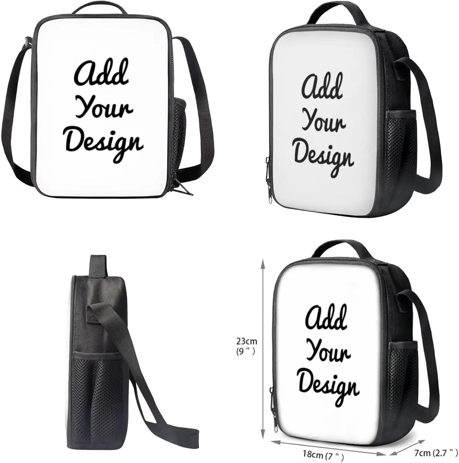FOR U DESIGNS Custom Name Backpack for Boys 17 Inch School Bag and Lunch Bag Set 4 in 1 Boy Bookbag Ages 8-10 Cool Personalized Book Bags for Teenagers