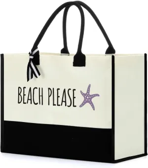 FORBIDDEN PAPER Beach Bag Beach Tote Beach Bags for Women Travel Bag Beach House Gifts Beachy Gifts for Women Beach Lover Friends Birthday Christmas Handbag Shoulder Bag Nautical Ocean Gifts
