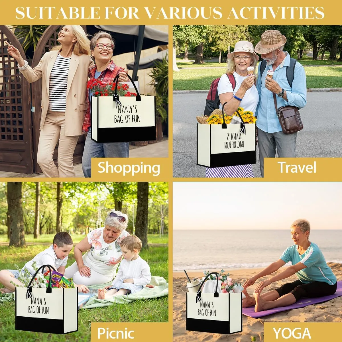 FORBIDDEN PAPER Grandma Granny Nanny Yaya Abuela Memaw Mamaw Aunt Auntie Gifts Makeup Bag Cosmetic Bag for Women Mothers Day