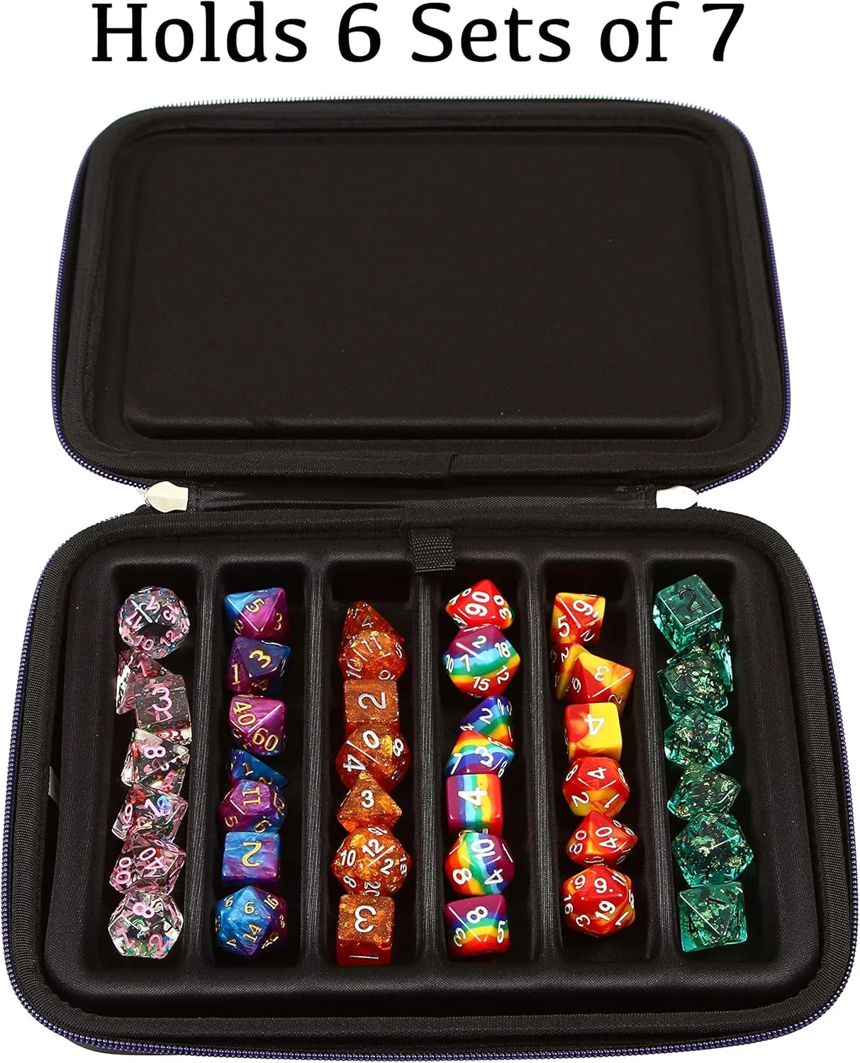 Forged Dice Co. Dice Storage Case - Hold 42 Metal/Plastic Polyhedral Dice - Tray & Display Case for DND, D&D Game