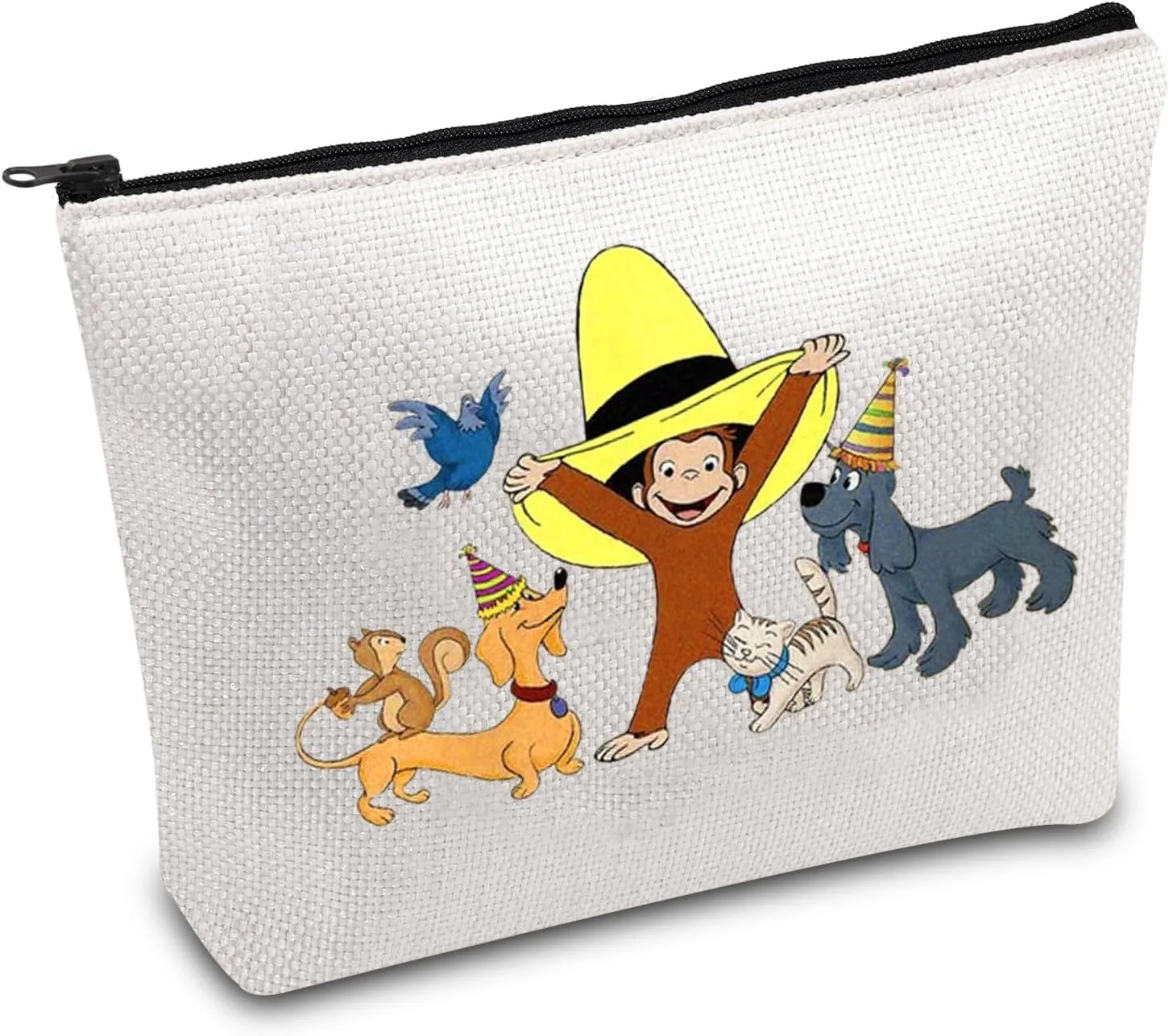 FOTAP Cartoon Monkey Makeup Bag Best Friends Gift Cartoon Characters Lover Gift Adventure TV Series Cosmetic Bag BFF Gift (Monkey &hat)