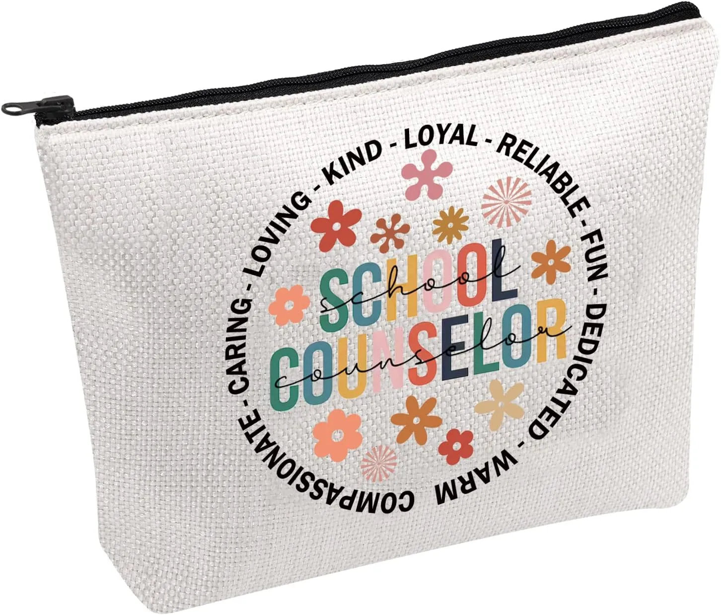 FOTAP Counselor Gift Sch-o-ol Counselor Makeup Bag Back to Scho-o-l Gift Sch-o-ol Counselor Life Cosmetic Bag (school counselor)