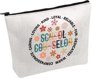 FOTAP Counselor Gift Sch-o-ol Counselor Makeup Bag Back to Scho-o-l Gift Sch-o-ol Counselor Life Cosmetic Bag (school counselor)