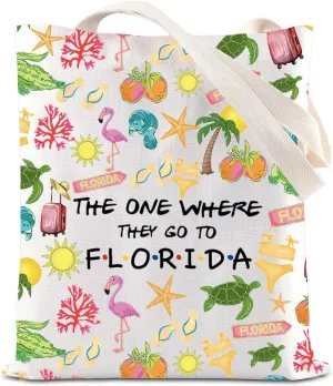 FOTAP Florida Trip Makeup Bag The Sunshine State Gift Beach Lover Gift Florida Souvenir Gift Florida Travel Bag Florida Housewarming Gift Vocation Gifts (Florida Tote)