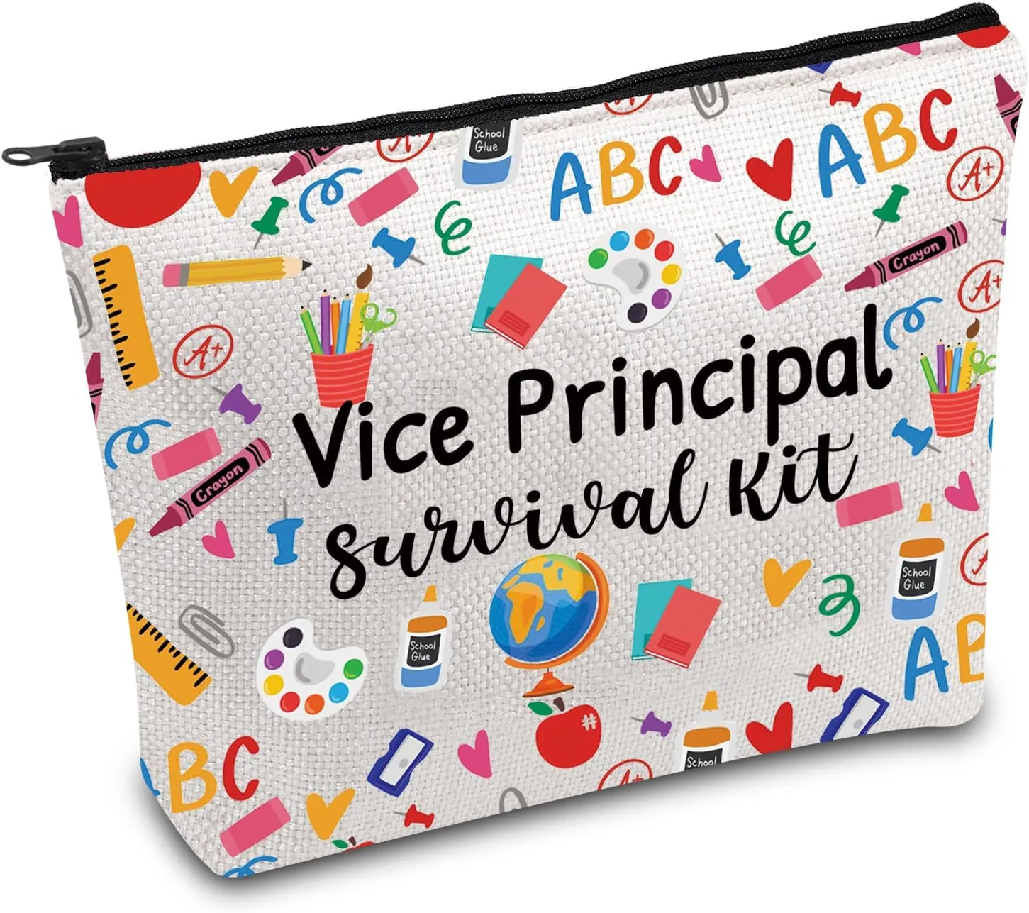 FOTAP Vice Principal Appreciation Gift Vice Principal Survival Kit Administrator Makeup Bag Retirement Gift (V-Principal SK)