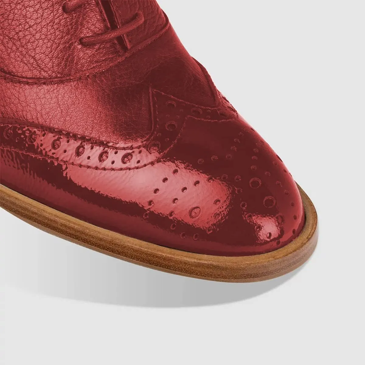 FOWT Women's Perforated Lace-Up Oxfords Almond Toe Mid Chunky Heel Brogues Casual Unisex Derby Saddle Shoes for Office Vacation Business US Size 4-16