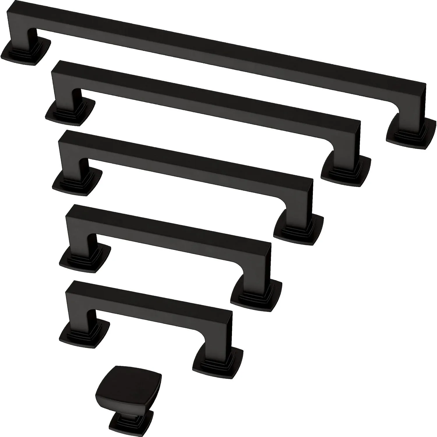 Franklin Brass Parow (5-Pack) Cabinet Handles 5-1/16' Hole Center Matte Black Kitchen Drawer Pulls Dresser, Furniture Hardware P41771K-FB-B
