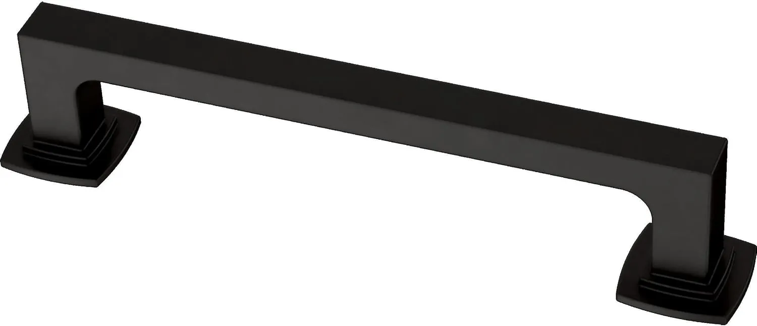 Franklin Brass Parow (5-Pack) Cabinet Handles 5-1/16' Hole Center Matte Black Kitchen Drawer Pulls Dresser, Furniture Hardware P41771K-FB-B