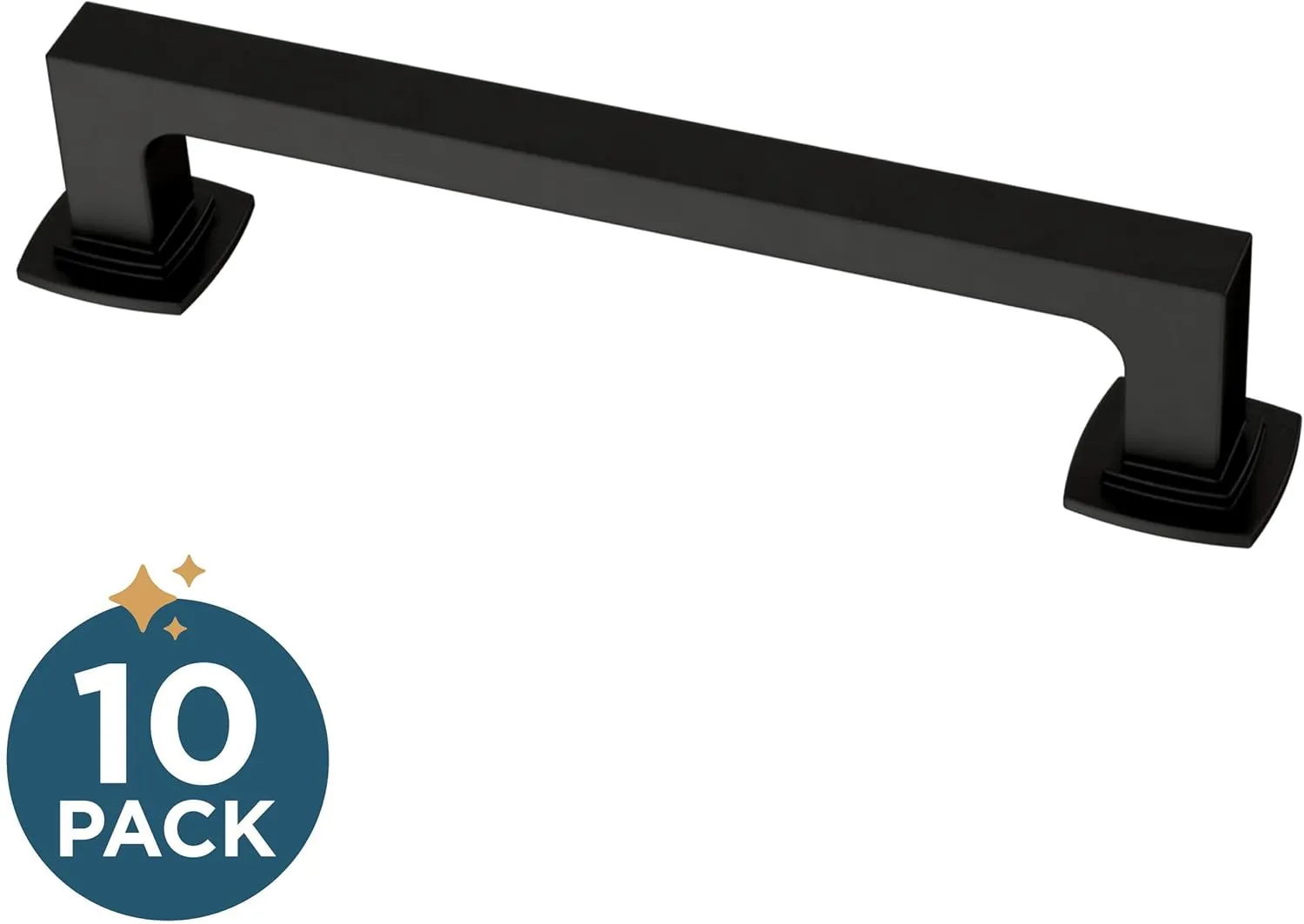 Franklin Brass Parow (5-Pack) Cabinet Handles 5-1/16' Hole Center Matte Black Kitchen Drawer Pulls Dresser, Furniture Hardware P41771K-FB-B