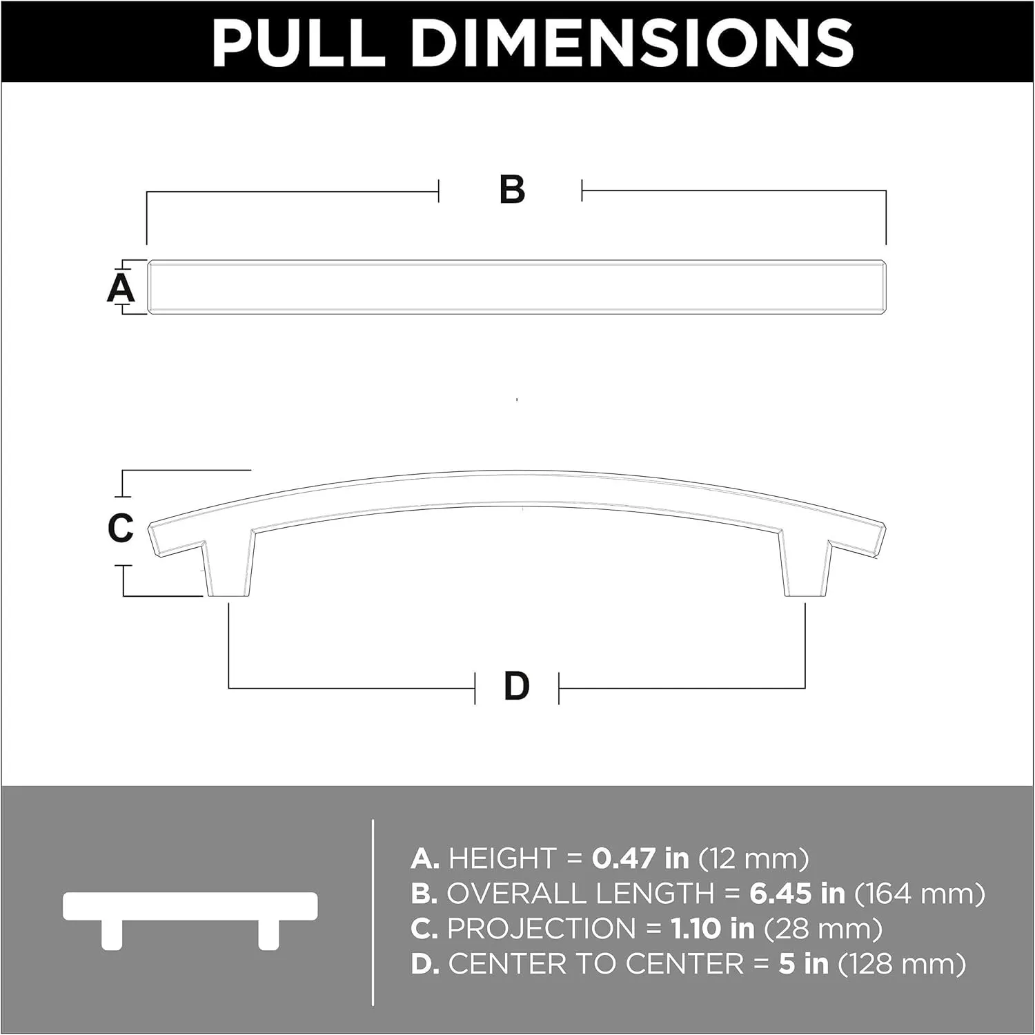 Franklin Brass Pierce (10-Pack) Cabinet Handles 5-1/16' Hole Center Heirloom Silver Kitchen Drawer Pulls Dresser, Furniture Hardware P29616K-904-B