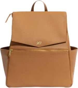 Freshly Picked Classic II Diaper Bag Backpack, Wipeable Vegan Leather With Changing Pad (Butterscotch V2)