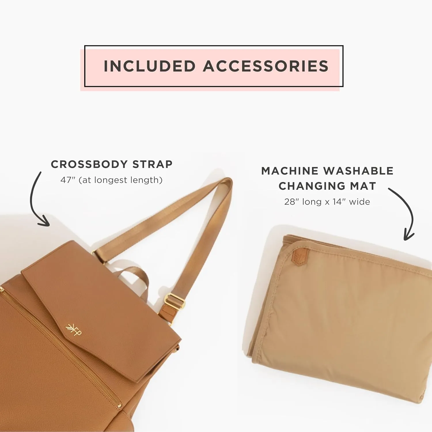 Freshly Picked Classic II Diaper Bag Backpack, Wipeable Vegan Leather With Changing Pad (Butterscotch V2)