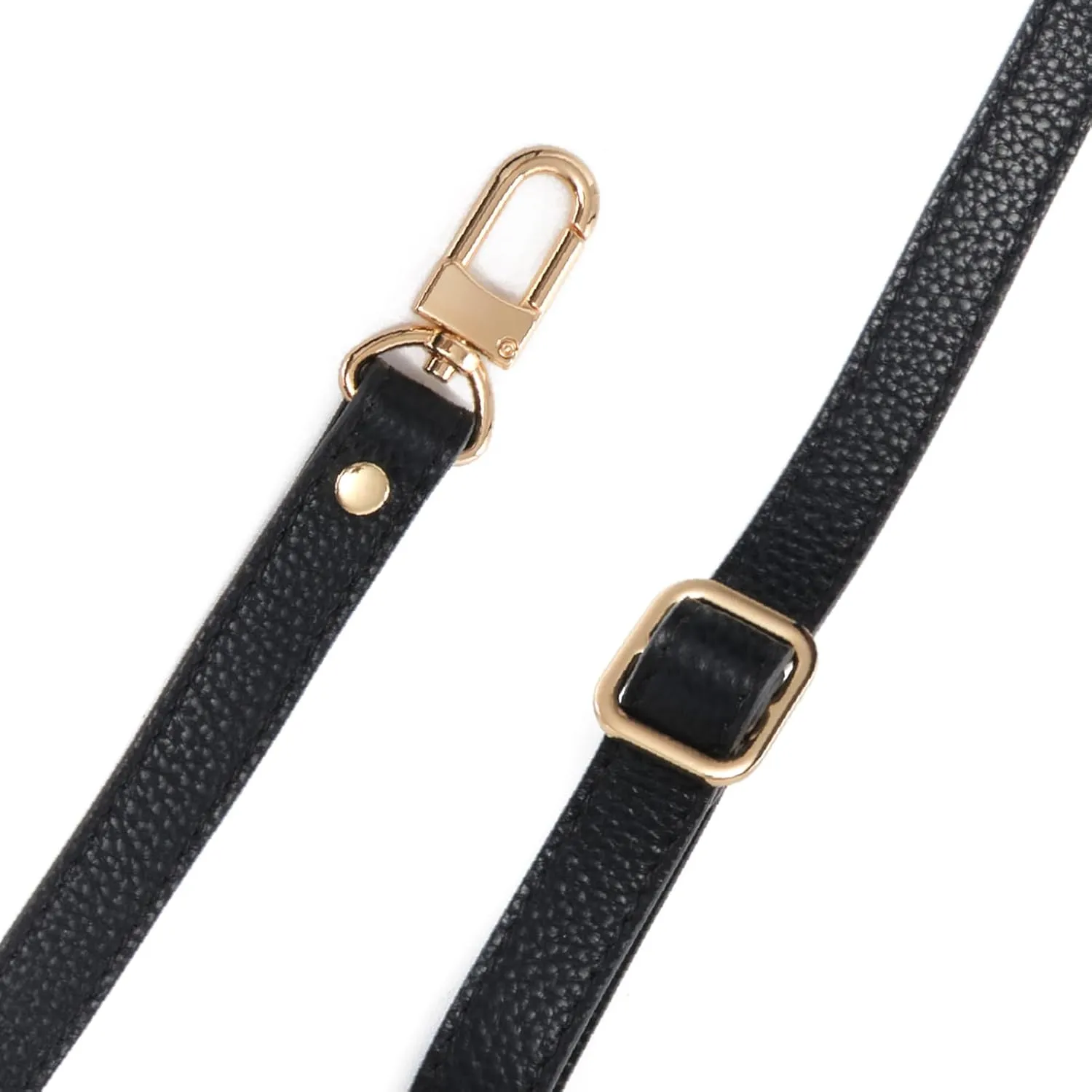 Full Grain Leather Adjustable Replacement Strap Cross Body Bag Purse,1.8 CM Width 18 Colors (1 Black)