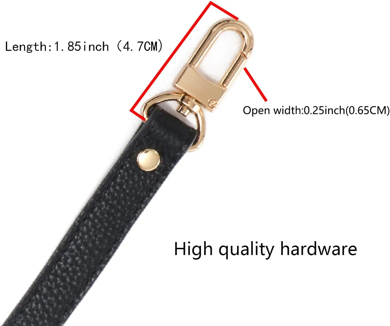 Full Grain Leather Adjustable Replacement Strap Cross Body Bag Purse,1.8 CM Width 18 Colors (1 Black)