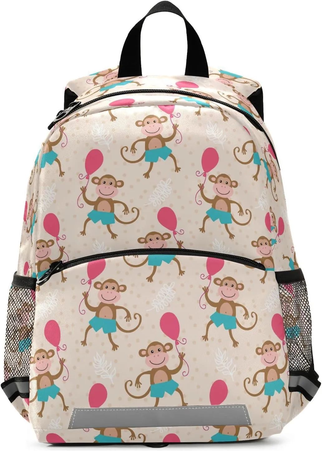 Funny Monkey Mini Backpack Schoolbag Kids Daypack Toddler Travel School Bag for Kindergarten Preschool Nursery Children Boys Girls with Chest Strap
