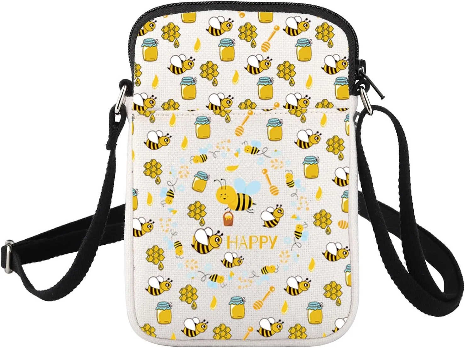 FUSTMW Bee Crossbody Purse Gifts for Bees Lovers Cross Body Bag Honey Bee Gifts Travel Cell Phone Purse