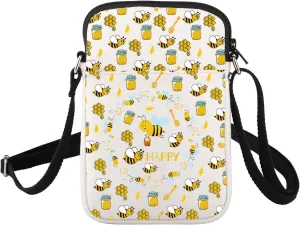 FUSTMW Bee Crossbody Purse Gifts for Bees Lovers Cross Body Bag Honey Bee Gifts Travel Cell Phone Purse