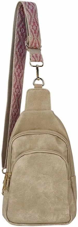 FZVYD Travel Cosmetic Bag,Small Sling Bag for Women Men Sling Backpack Chest Daypack Crossbody Backpack for Travel Sports Running Hiking 2024 Beige-3