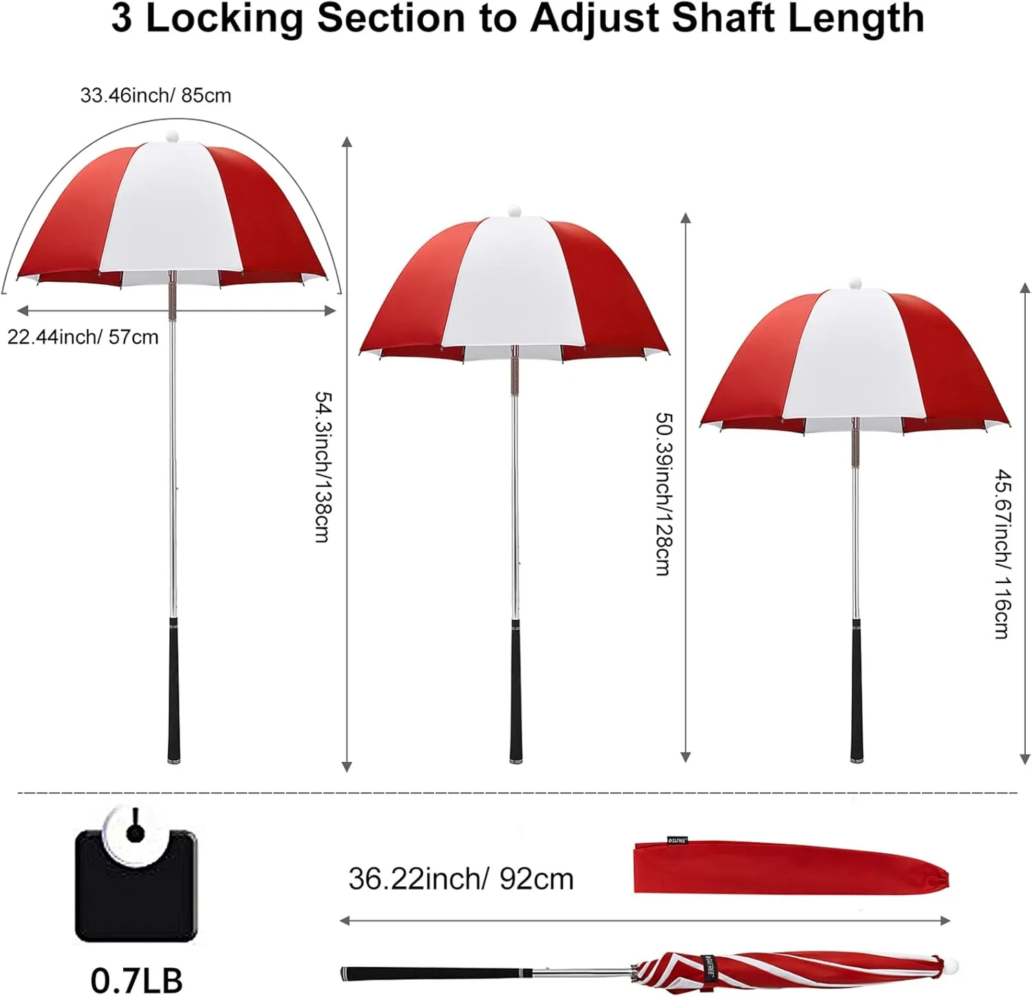 G4Free Golf Bag Umbrella for Club Protection Flex Umbrella