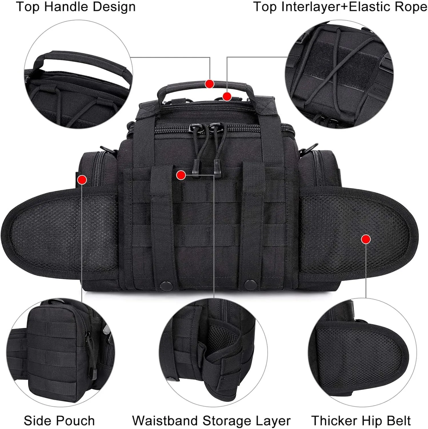 G4Free Sport Outdoor Waist Pack Tactical Sling Bag Hiking Fanny Pack Fishing Tackles