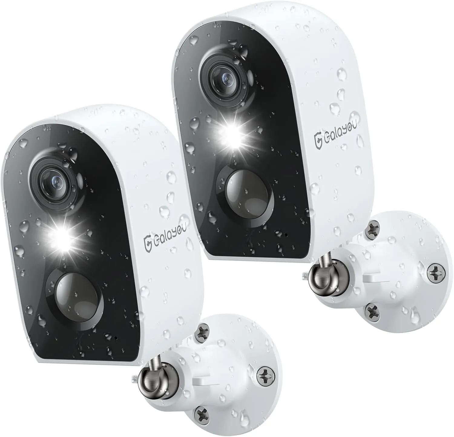 GALAYOU 2K Outdoor Camera Wireless - Battery Powered Security Camera AI Motion Detection Siren Alarm, Home Cameras with Color Night Vision, 2-Way Talk, Waterproof, Cloud/SD Storage 2PACK 2.4Ghz WiFi
