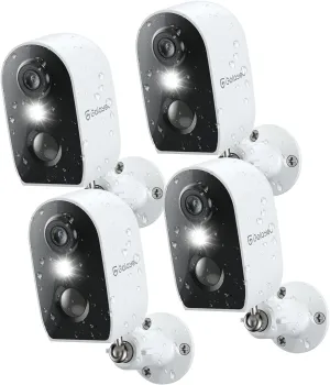 GALAYOU Cameras for Home Security Outside-2K Battery Powered WiFi Surveillance Indoor/Outdoor, Security Cameras with Motion Siren, Color Night Vision Waterproof, Cloud/SD Storage 2.4Ghz WiFi