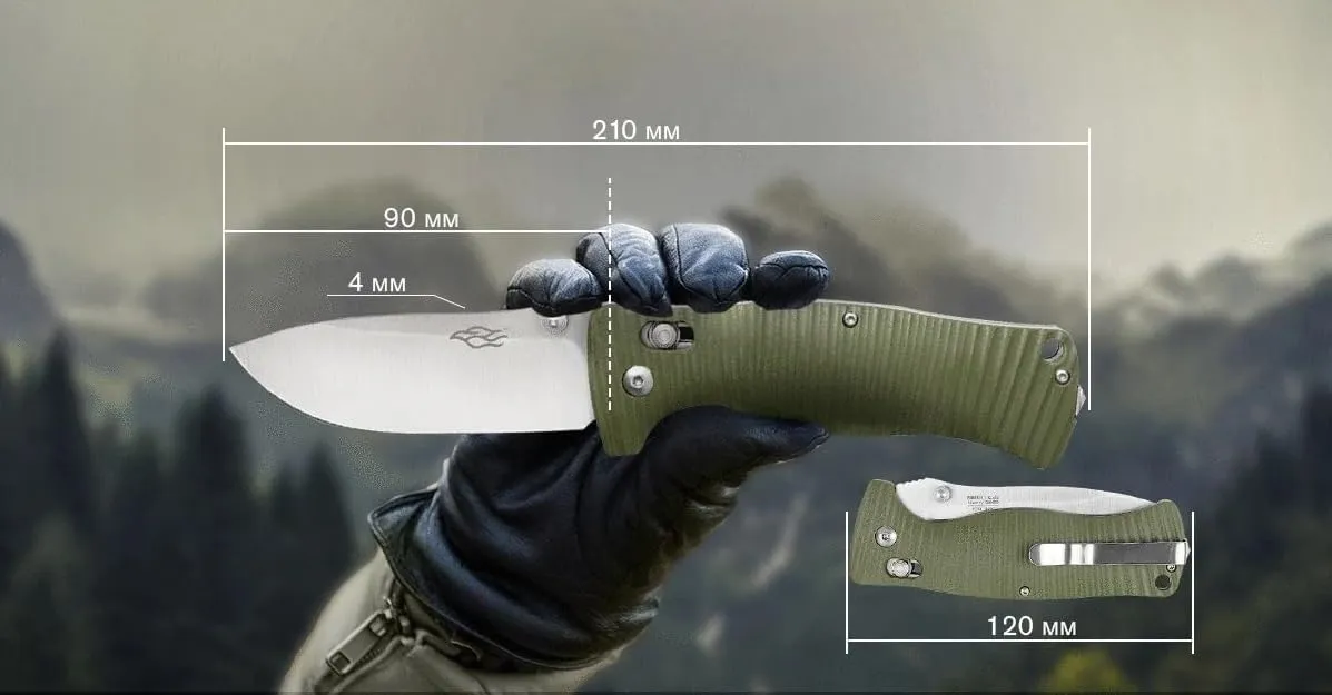 Ganzo G720-GR Tactical Folding Knife Window Breaker 440C Blade Army Green G10 Handle w/Paper Box & Draw String Bag G720