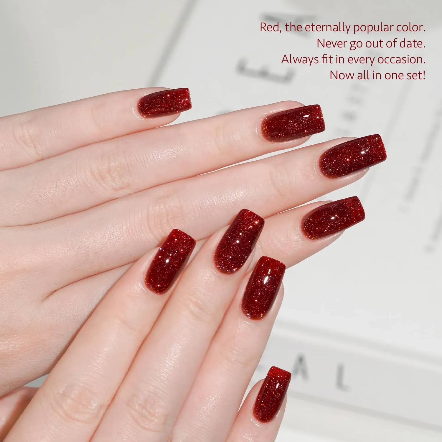 GAOY Burgundy Red Gel Nail Polish Set 6 Colors Including Dark Cherry Wine Red Gel Polish Kit U V LED Soak Off Home DIY Manicure Nail Salon Varnish