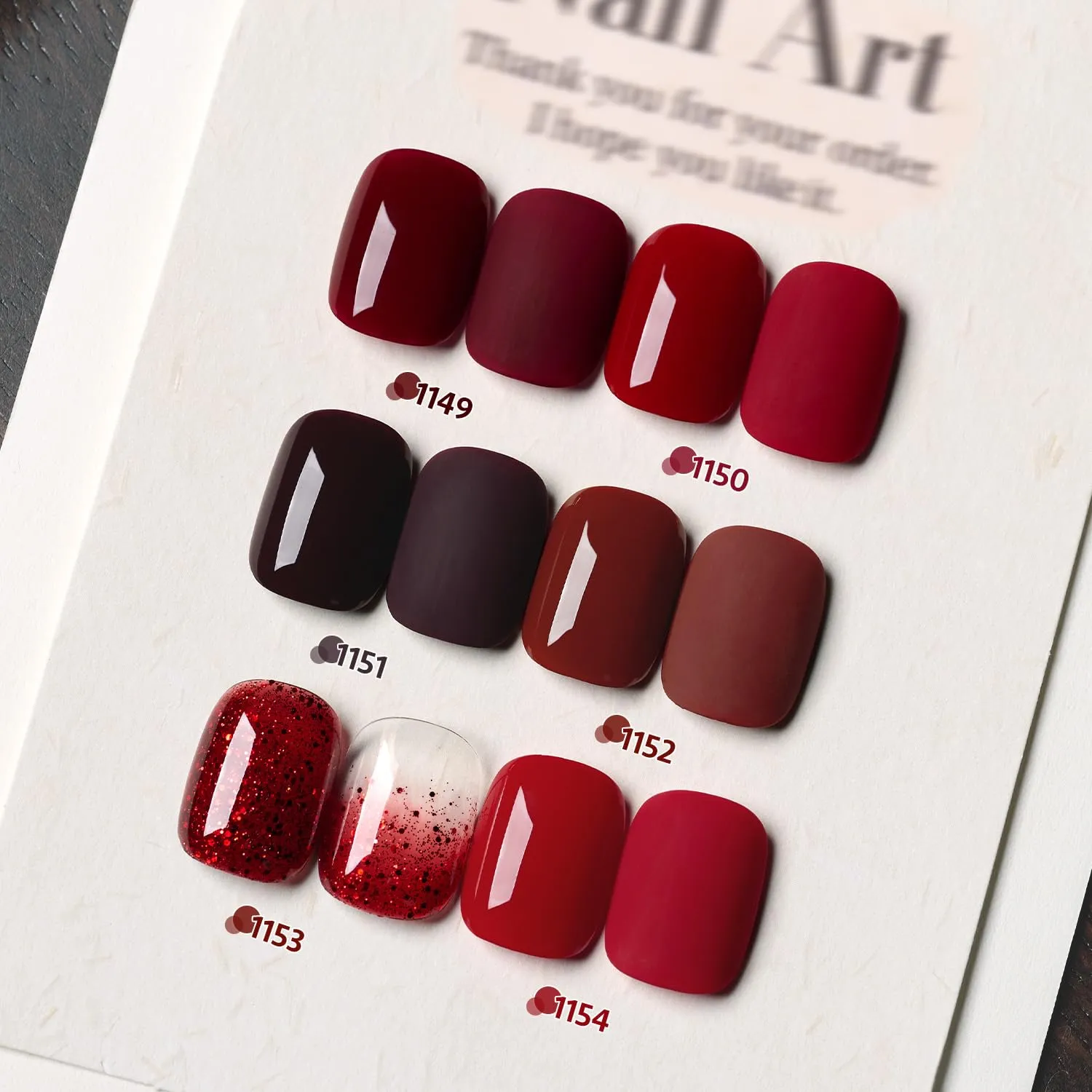 GAOY Burgundy Red Gel Nail Polish Set 6 Colors Including Dark Cherry Wine Red Gel Polish Kit U V LED Soak Off Home DIY Manicure Nail Salon Varnish