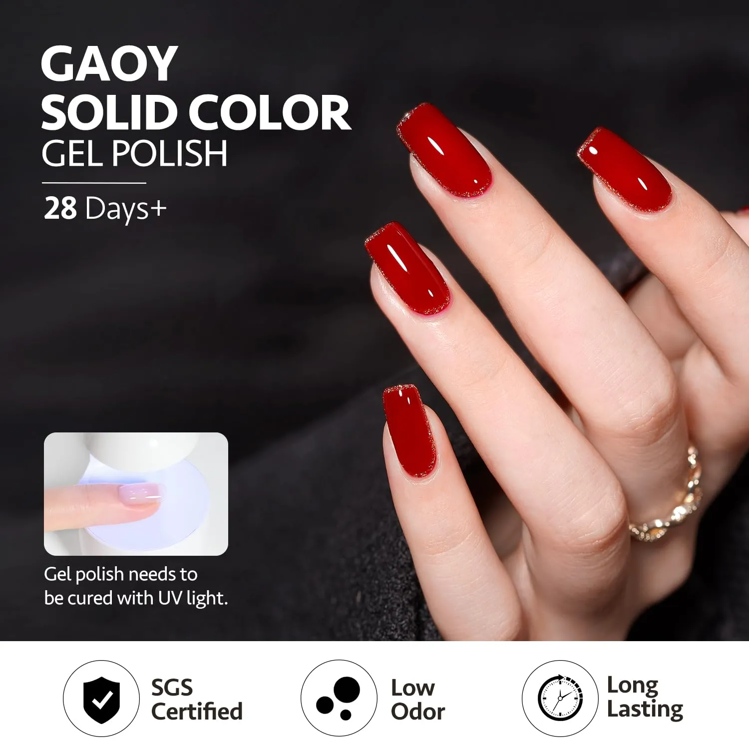 GAOY Burgundy Red Gel Nail Polish Set 6 Colors Including Dark Cherry Wine Red Gel Polish Kit U V LED Soak Off Home DIY Manicure Nail Salon Varnish