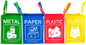 GARASANI 4 Pack Waterproof Separate Recycle Bag Waste Baskets (D Type)