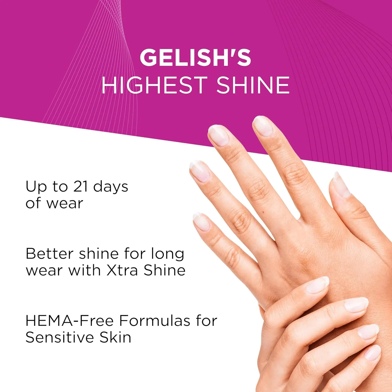 Gelish HEMA-Free Essentials - Professional Gel Nail Polish, Long-Lasting, Salon Quality Manicure at Home. Perfect for Natural Nails and Gel Polish Lovers (15mL HEMA-Free Xtra Shine Top Coat)