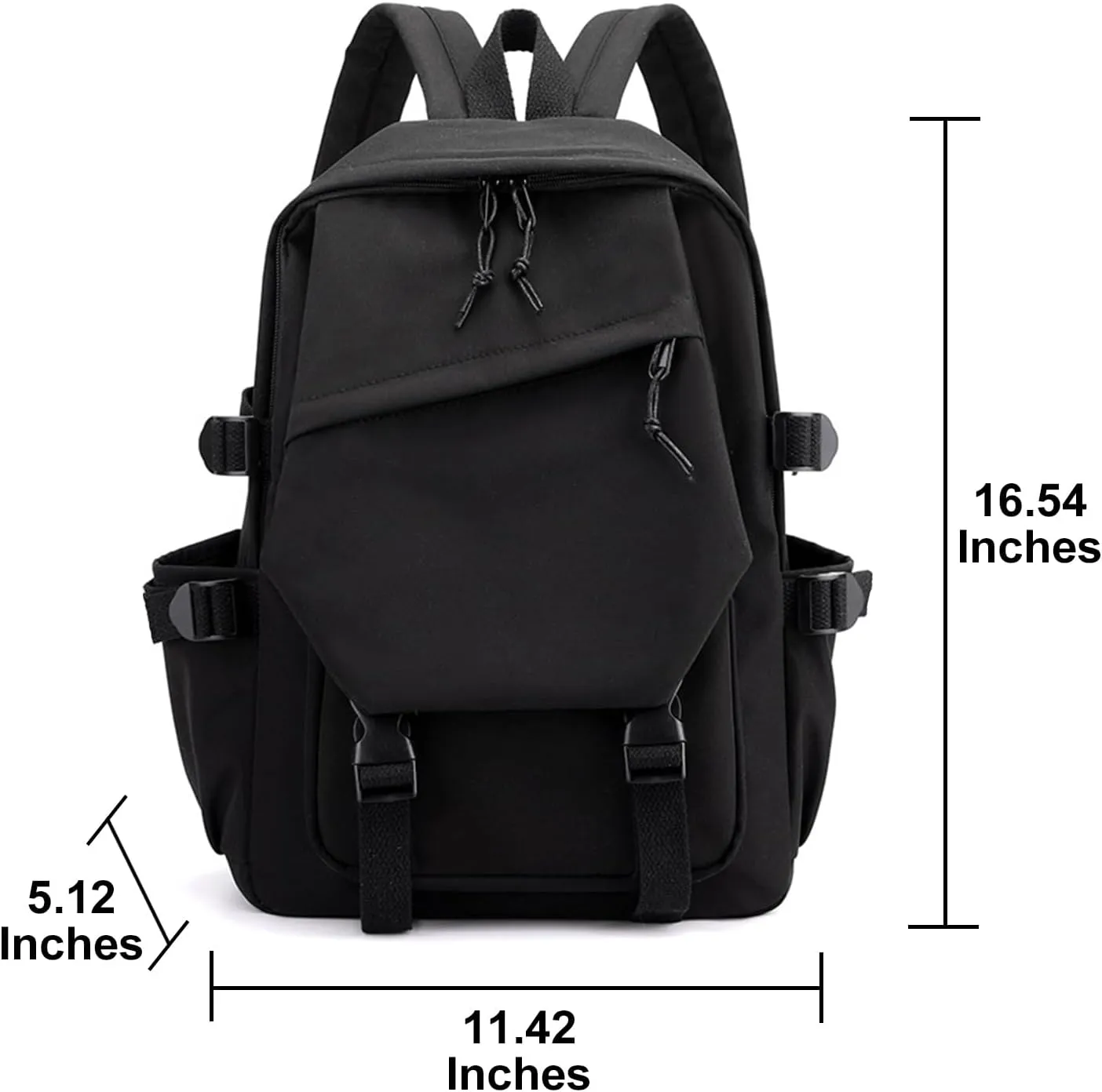 Genshin Impact Backpack Unisex Women Men Rucksack Furina Xiao Scaramouche Kawaii Backpack, Free Keychain (Black-Scaramouche)
