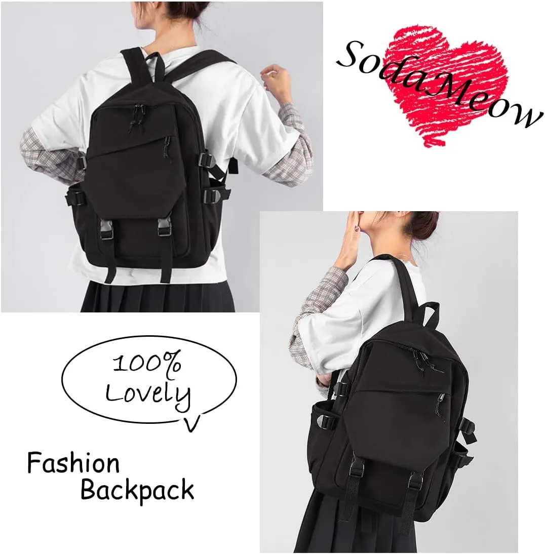 Genshin Impact Backpack Unisex Women Men Rucksack Furina Xiao Scaramouche Kawaii Backpack, Free Keychain (Black-Scaramouche)
