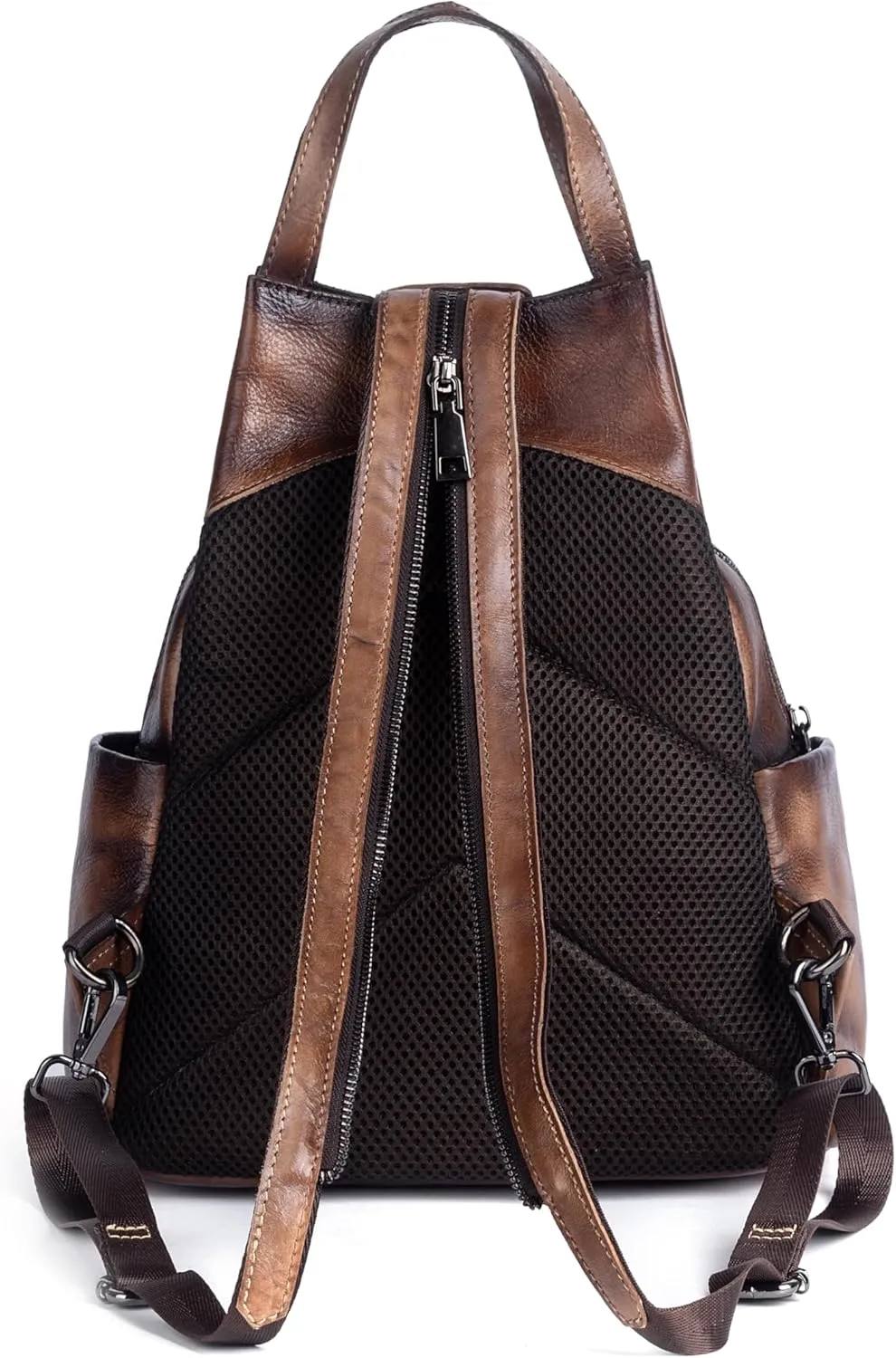 genuine leather backpack purse for women. Leisure travel bag cosmetic bag (coffee)